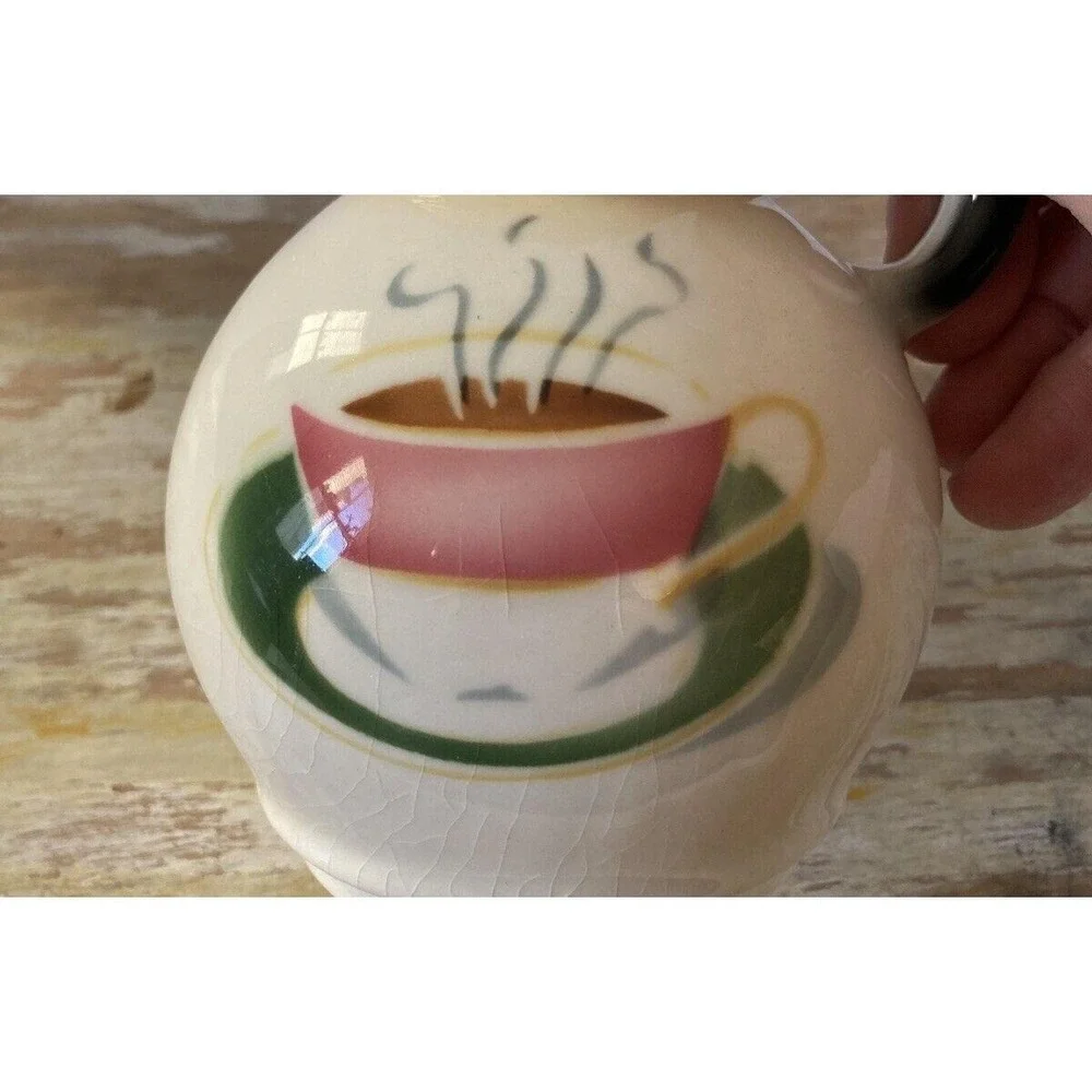 Vintage diner restaurant ware milk cream pitcher airbrushed design coffee cup